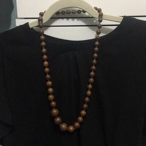15” wood beaded necklace